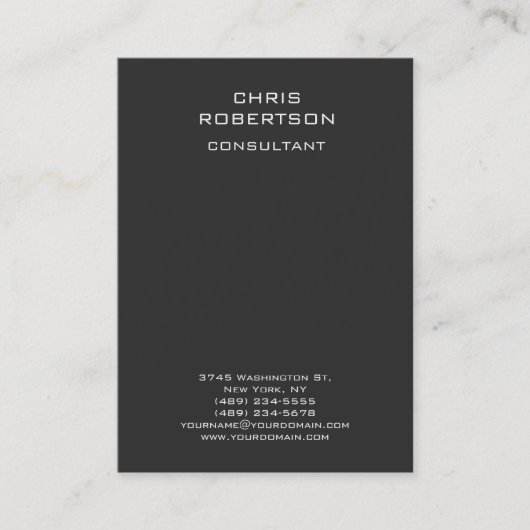 Carte de visite standard vertical gris moderne Chu (Devant)