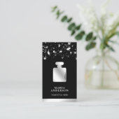 Carte De Visite Star Confetti Parfum Argent Foil Bouteille de parf (Debout devant)