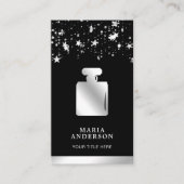 Carte De Visite Star Confetti Parfum Argent Foil Bouteille de parf (Devant)