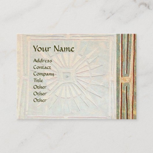 Carte De Visite STAR DU MATIN, MONOGRAM, perle blanc jaune vert (Devant)