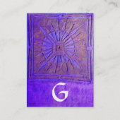 Carte De Visite STAR DU MATIN, MONOGRAM, perle blanche bleu violet (Dos)