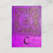 Carte De Visite STAR DU MATIN, MONOGRAM, violet violet jaune or (Dos)