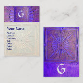 Carte De Visite STAR DU MATIN, MONOGRAMME, bleu platine (Devant / Derrière)