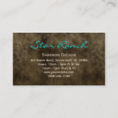 Carte De Visite Star Shabby Suede Russe Turquoise H Brown (Dos)