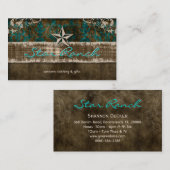 Carte De Visite Star Shabby Suede Russe Turquoise H Brown (Devant / Derrière)