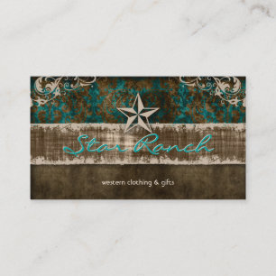 Carte De Visite Star Shabby Suede Russe Turquoise H Brown