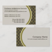 Carte De Visite Starburst and Lines Mid Century Motif Earth Hues (Devant / Derrière)