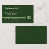 Carte de visite Starburst élégant, vert forêt (Devant / Derrière)