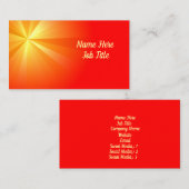 Carte De Visite Starburst jaune sur rouge (Devant / Derrière)