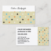 Carte De Visite Starburst moderne rétro du milieu du siècle (Devant / Derrière)