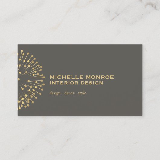 Carte De Visite Starburst Moderniste vintage Designer d'intérieur  (Devant)