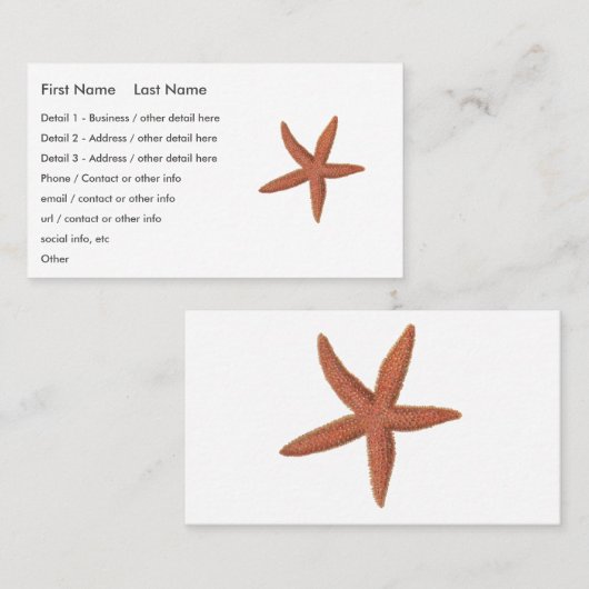 Carte De Visite Starfish - Sherman Denton Fish Lithograph (Devant / Derrière)