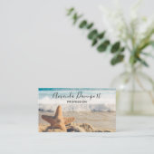 Carte De Visite Starfish sur une plage de sable Photo (Debout devant)