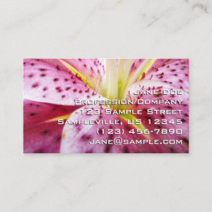 Carte De Visite Stargazer Lily brillant Magenta Floral