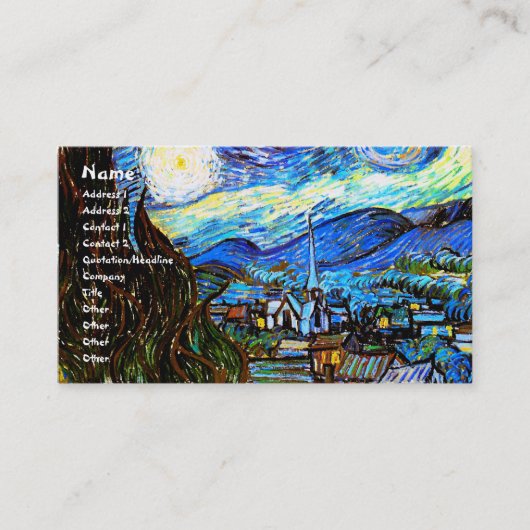 Carte De Visite Starry Night Van Gogh Art (Devant)