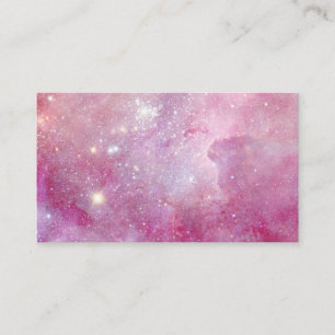 Carte De Visite Starry Space Light Aquarelle rose Stars Galaxy