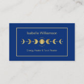 Carte De Visite Stars célestes Lune Phase Marine Blue Gold (Devant)