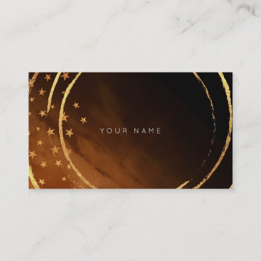 Carte De Visite Stars Golden Circles Black Brown Vip (Devant)