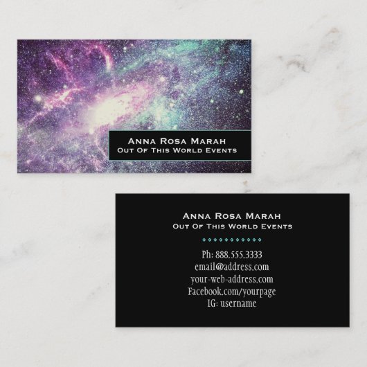 Carte De Visite *~* Stars Nebula Galaxy Cosmic Universe (Devant / Derrière)