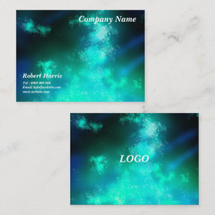 Carte De Visite Stars Night Sky Midnight Emerald Green