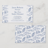 Carte De Visite Station côtière de Fish Crab and Seashells (Devant / Derrière)