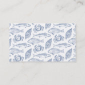 Carte De Visite Station côtière de Fish Crab and Seashells (Dos)