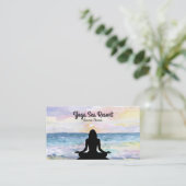Carte De Visite Station de vacances de yoga de Mindfulness de mer (Debout devant)