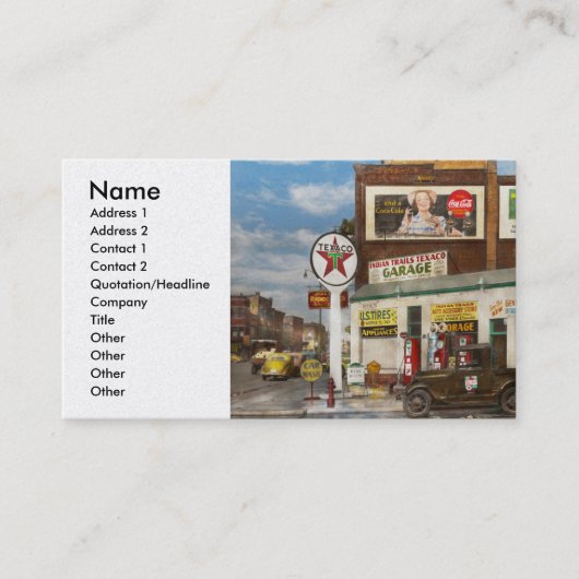 Carte De Visite Station service - station service 1940 de pistes (Devant)