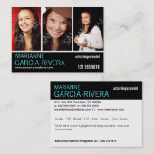 Carte De Visite Statistiques de capture d'écran triples de l'acteu (Devant / Derrière)