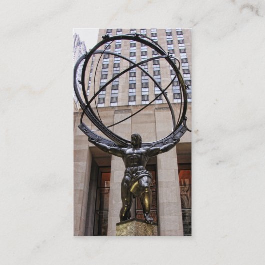 Carte De Visite Statue d'atlas, centre de Rockefeller, NYC (Devant)