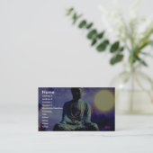 Carte De Visite Statue de Bouddha avec le soleil (Debout devant)