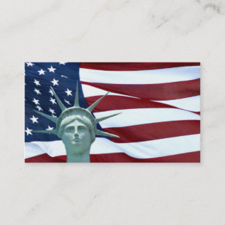 Carte De Visite Statue de la liberté et du drapeau américain
