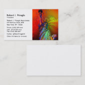 Carte De Visite Statue en couleur arc-en-ciel psychédélique NYC de (Devant / Derrière)