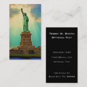 Carte De Visite Statue vintage De La Liberté De New York (Devant / Derrière)