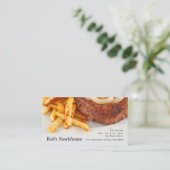 Carte De Visite Steak aux oignons et frites (Debout devant)