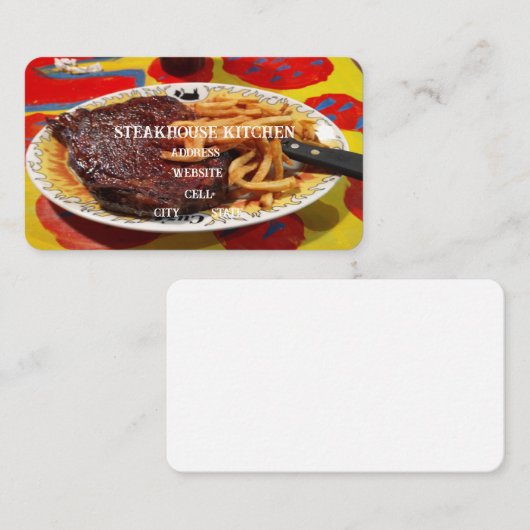 Carte De Visite Steak et Fries (Devant / Derrière)