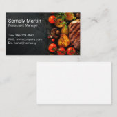 Carte De Visite Steak Pommes de terre Tomates Champignons (Devant / Derrière)