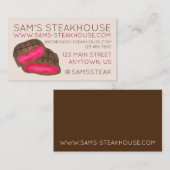 Carte De Visite Steak Rare Steak Steak Restaurant Cuisine Chef (Devant / Derrière)
