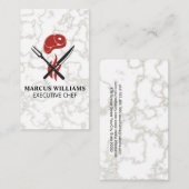 Carte De Visite Steak | Service Cutlery | Chef | Marbre (Devant / Derrière)