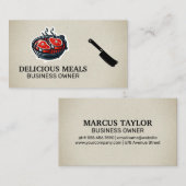 Carte De Visite Steaks Cuisine sur le Grill (Devant / Derrière)
