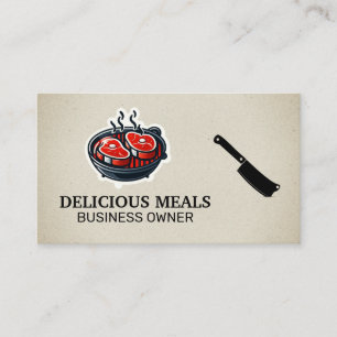 Carte De Visite Steaks Cuisine sur le Grill