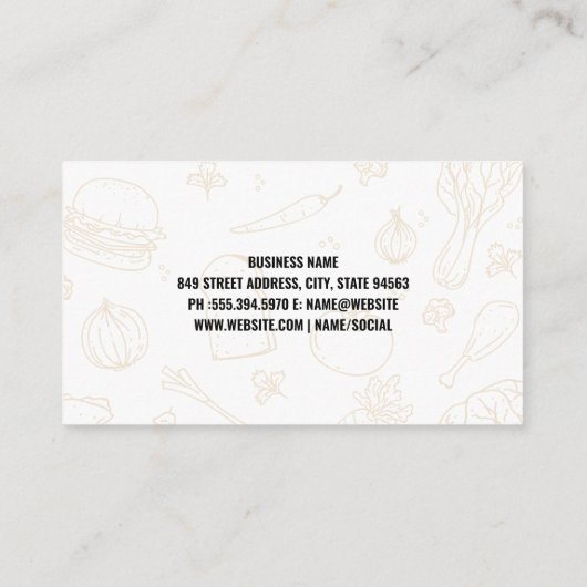 Carte De Visite Steaks cuits | Viandes grillées (Dos)