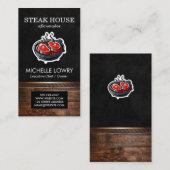 Carte De Visite Steaks sur Barbecue Pit (Devant / Derrière)