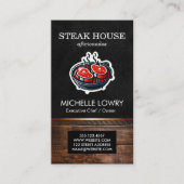 Carte De Visite Steaks sur Barbecue Pit (Devant)
