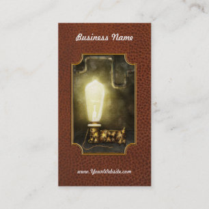 Carte De Visite Steampunk - alphabet - L est pour l'ampoule