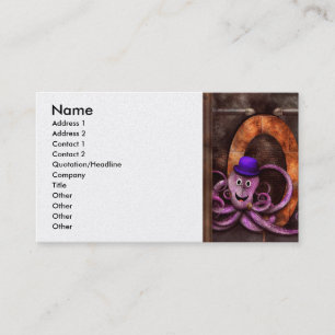 Carte De Visite Steampunk - Alphabet - O est pour le poulpe