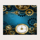 Carte De Visite Steampunk Arrière - plan turquoise avec Gears (Extérieur déplié)