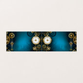 Carte De Visite Steampunk Arrière - plan turquoise avec Gears (Extérieur déplié)