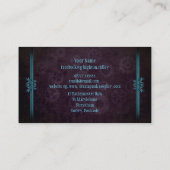 Carte De Visite Steampunk, bleu glace, roux, Monogramme (Dos)
