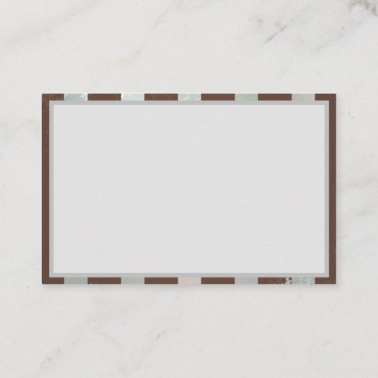 Carte De Visite Steampunk Clock and Turquoise Roses on Striped (Dos)